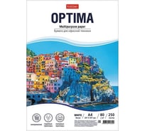 Листовая бумага для офисной техники Hatber 250 л, А4, ф 80г/кв.м, Optima, в пленке, 9 шт в упаковке 044875