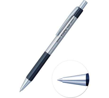 Автоматическая шариковая ручка Penac pepe, 0.5 мм, синяя, корпус металл/черный BB0502-06F/B