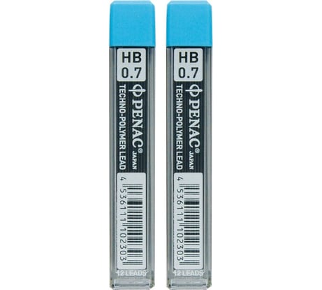 Грифель Penac 0.7 мм, hb, 12 шт. 2 шт. в комплекте L712G/HB-2SET