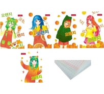 Блокнот Hatber Девочки-апельсинки 48 л, А7, 65x100 мм, 3-х цветный блок клетка, обложка мелованная бумага, 100 шт в упаковке 083524