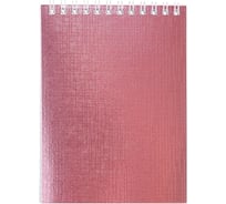 Блокнот Hatber METALLIC 40 л, А6, клетка, обложка бумвинил Розовый , 6 шт в упаковке 066847
