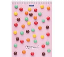 Блокнот Hatber Premium Candy 60 л, А5, 70 г/кв.м, в точечку, обложка мелованный картон, УФ-лак, 64 шт в упаковке 060361