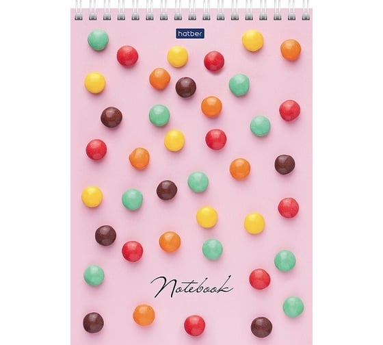 Блокнот Hatber Premium Candy 60 л, А5, 70 г/кв.м, в точечку, обложка мелованный картон, УФ-лак, 64 шт в упаковке 060361 1