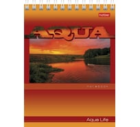 Блокнот Hatber 40 л, А6, клетка, обложка мелованный картон, УФ-лак, серия AQUA, 96 шт в упаковке 038365