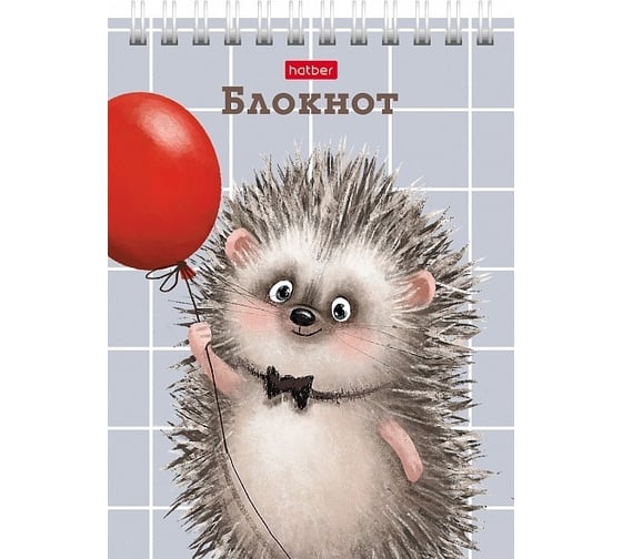 Блокнот Hatber Хорошо быть ёжиком 40 л, А6, клетка, обложка мелованный картон, УФ-лак, 96 шт в упаковке 080472