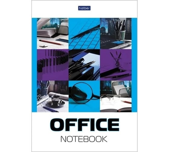 Блокнот Hatber Premium OFFICE 40 л, А5, 80г/кв.м, клетка, обложка мелованная бумага, 88 шт в упаковке 055445