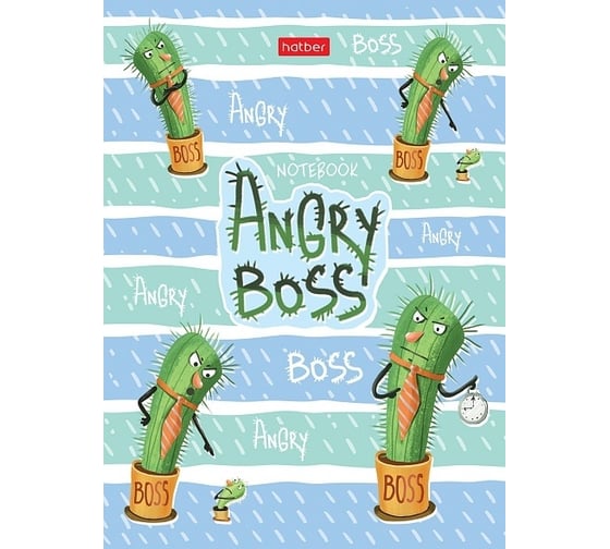 Бизнес-блокнот Hatber 64 л, А6, клетка/линия, твердый переплет, angry boss, 40 шт в упаковке 066211 1