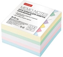 Блок бумаги для заметок Hatber 9x9х4,5 см, 5 цветов, на клею, 18 шт в упаковке 061810