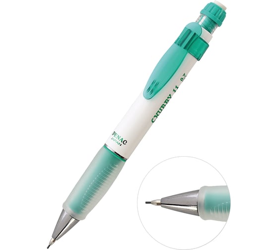 Механический карандаш Penac chubby 11, 0.7 мм, hb, белый/зеленый, в блистере SC1905-04/B 1