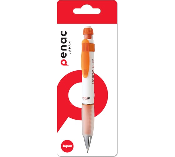 Механический карандаш Penac chubby 11, 0.7 мм, hb, белый/оранжевый, в блистере SC1905-13/B