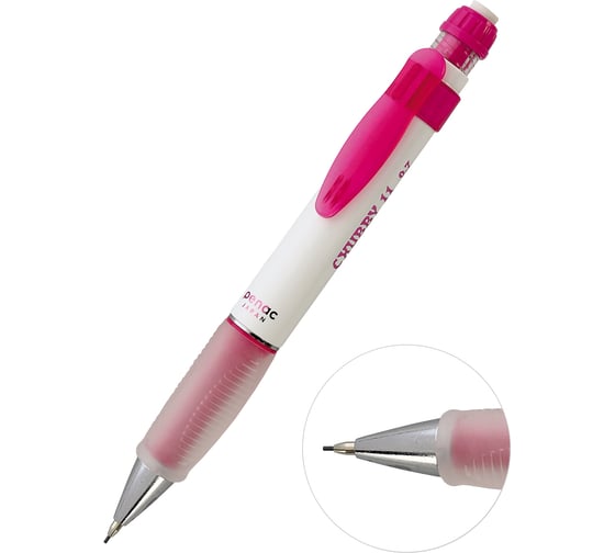 Механический карандаш Penac chubby 11, 0.7 мм, hb, белый/розовый, в блистере SC1905-02/B 1