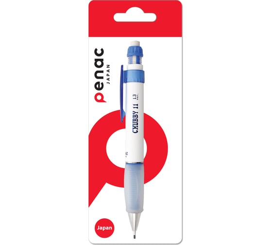 Механический карандаш Penac chubby 11, 1.3 мм, hb, белый/синий, в блистере SC1906-03/B