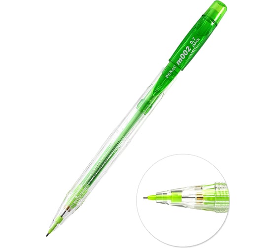 Механический карандаш Penac m002 crystal, 0.7 мм, hb, зеленый, в блистере SA1304-31/B