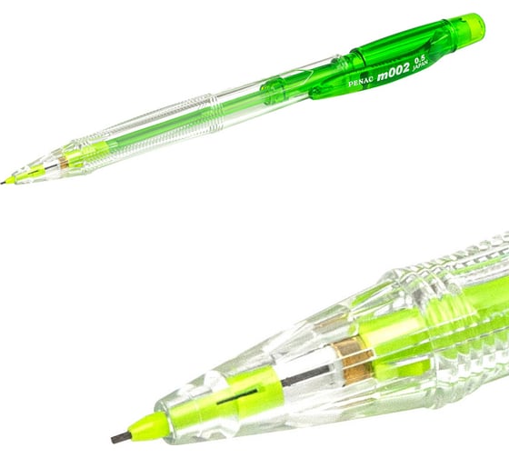 Механический карандаш Penac m002 crystal, 0.7 мм, hb, зеленый, в блистере SA1304-31/B