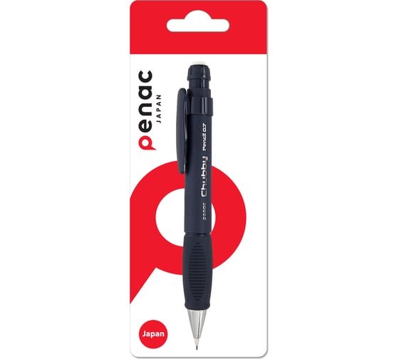 Механический карандаш Penac chubby, 0.7 мм, hb, черный, в блистере MP0407-BK/B