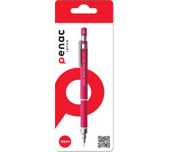 Механический карандаш Penac protti prc 107, 0.7 мм, hb, малиновый, блистер картон MP0107-RD-02/B
