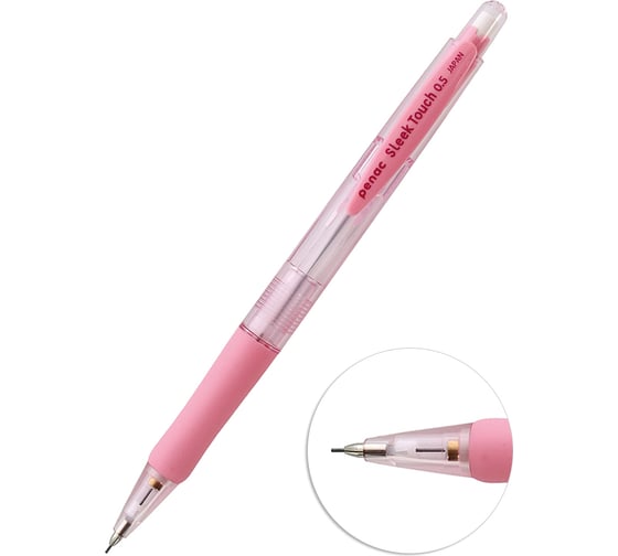 Механический карандаш Penac sleek touch pastel, 0.5 мм, hb, пастельный розовый, блистер SA0907-28/B 1