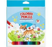 Цветные карандаши Hatber ECO 24 цв., Pets story 066256
