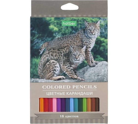 Цветные карандаши Hatber ECO 18 цв., Дикая планета 070637