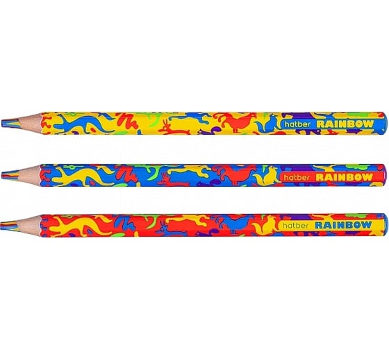 Многоцветные карандаши Hatber Rainbow заточенные, 30 шт. 035011