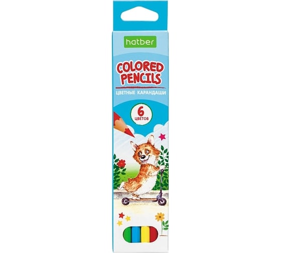 Цветные карандаши Hatber ECO 6 цв., Pets story 066252 1
