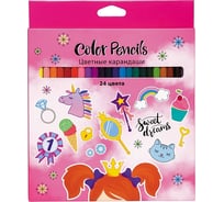 Цветные карандаши Hatber ECO 24 цв., Мечты принцессы 066818
