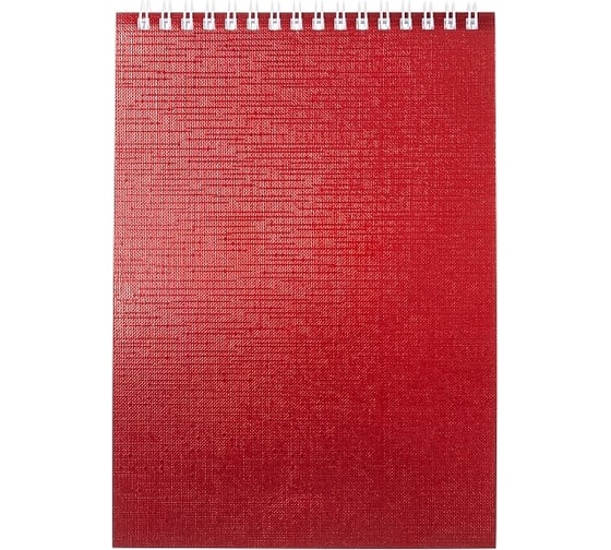 Блокнот Hatber METALLIC 80 л, А5, клетка, обложка бумвинил красный, 56 шт в упаковке 066849 1