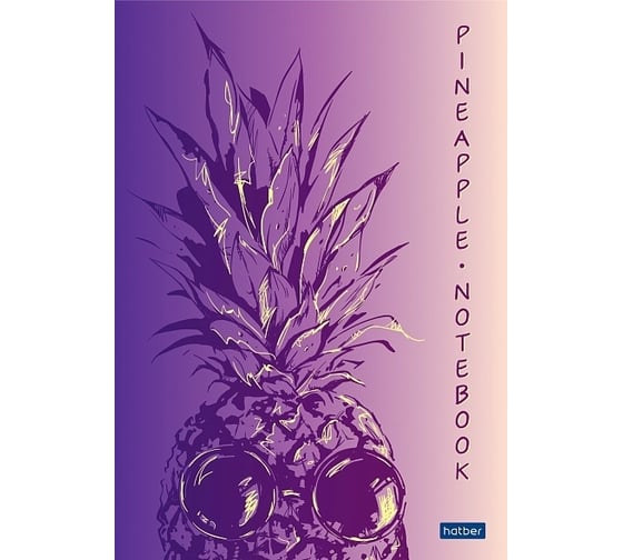 Блокнот Hatber Premium Pineapple 50 л, А5, 70г/кв.м, в точечку, обложка мелованная бумага, глянцевая ламинация, 4 шт в упаковке 060396 1