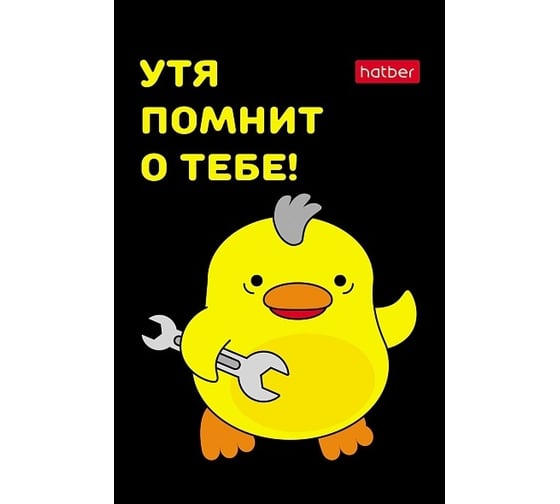 Блокнот Hatber УтяКря 48 л, А7, 65x100 мм, 3-х цветный блок клетка, обложка мелованная бумага, 100 шт в упаковке 083534