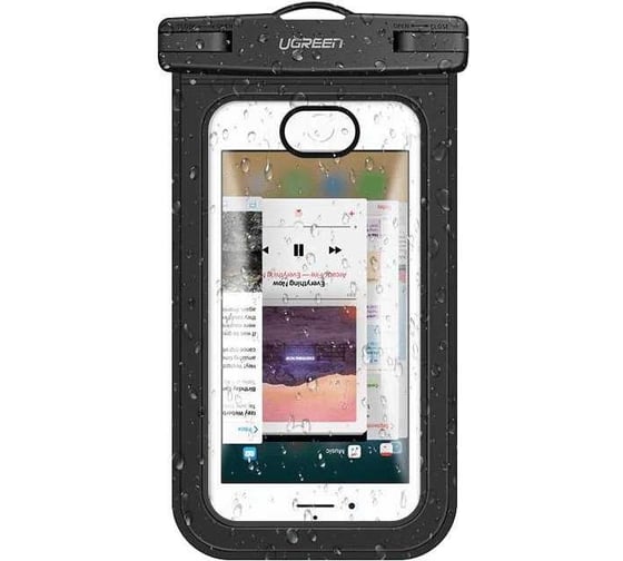 Водонепроницаемый чехол для телефона Ugreen lp186 waterproof case for phone цвет: черный/прозрачный 50919_