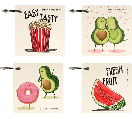 Блокнот Bruno Visconti smart journal 70x70мм,110 листов, 4 вида, отрывной блок на кольце 3-569 1782489 1