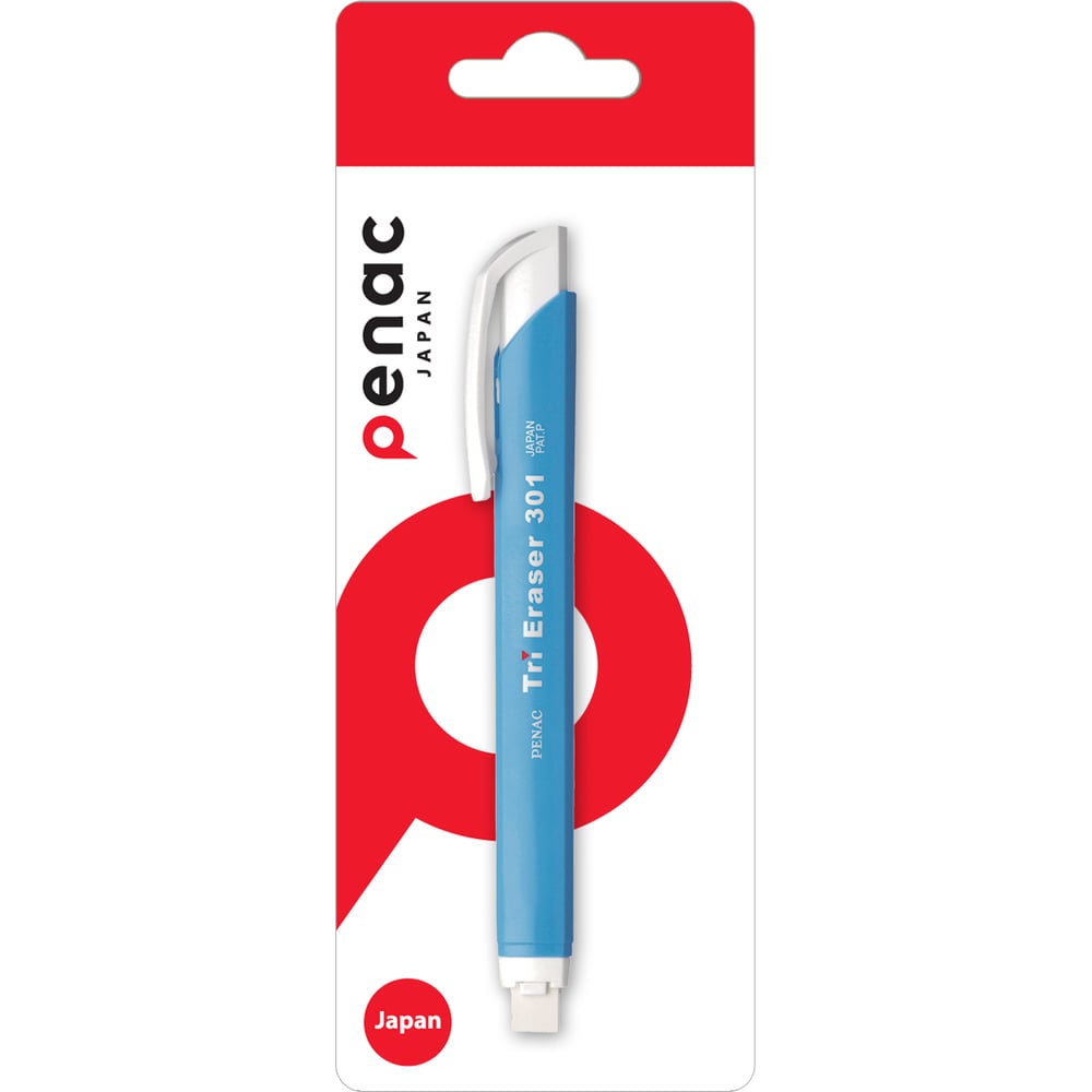 Ластик Penac tri eraser голубой, в блистере ET0401-25/B - выгодная цена,  отзывы, характеристики, фото - купить в Москве и РФ