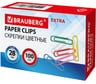 Скрепки BRAUBERG Extra 28 мм цветные 10 упаковок по 100 штук 271313