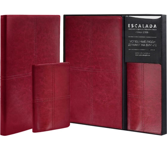 Записная книжка Феникс + ESCALADA, обложка для паспорта, А5+, 120 л, Сариф, бордовый 64045 1