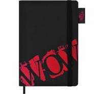 Записная книга на резинке Феникс +А5, 96 л, черный/красный 57335