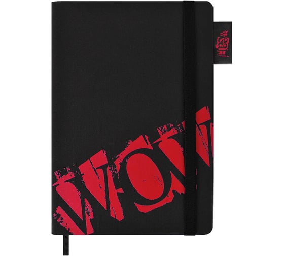 Записная книга на резинке Феникс +А5, 96 л, черный/красный 57335