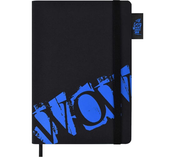 Записная книга на резинке Феникс + А5, 96 л, черный/синий 57334