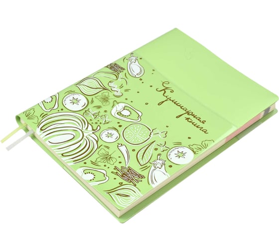 Книга для записи кулинарных рецептов Феникс+, А6+, салатовая 52517