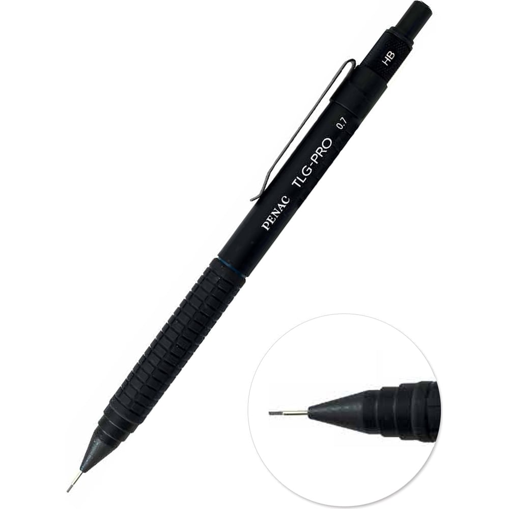 Механический карандаш Penac tlg-pro 0,7 мм, hb, корпус черный/голубой ...