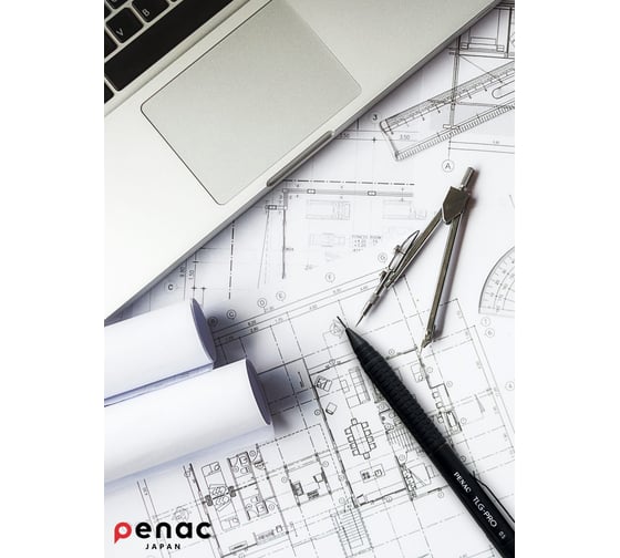 Механический карандаш Penac tlg-pro 0,5 мм, hb, корпус черный/коричневый, 1 шт. SD0501-GC7