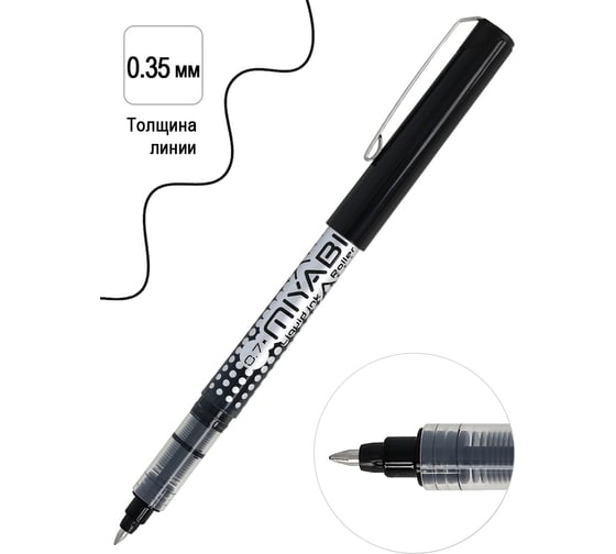 Роллер Penac miyabi 0.7 мм, черный, в блистере LP0107-BK-06/B