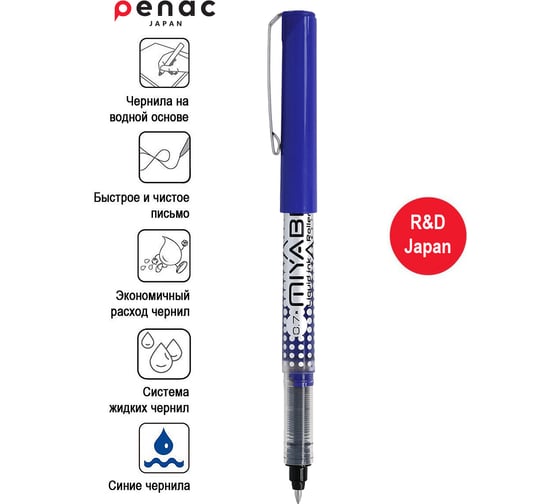 Роллер Penac miyabi 0.7 мм, синий, в блистере LP0107-BL-03/B