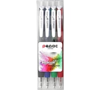 Набор гелевых ручек Penac inketti 0,5 мм, 4 шт., синий, черный, красный, зеленый BA3601EF-1WP4