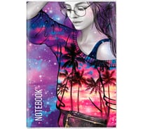 Записная книжка Феникс+ Notebook ДЕВОЧКА С ПАЛЬМАМИ, 66 л 64107