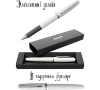 Гелевая ручка Penac fx-2 0.7мм черная, белый корпус, в подарочном футляре BB010601-GC6 Black