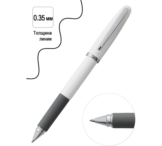 Гелевая ручка Penac fx-2 0.7мм черная, белый корпус, в подарочном футляре BB010601-GC6 Black