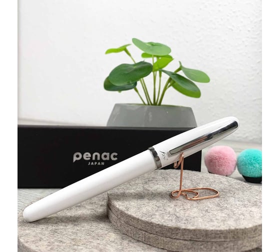 Гелевая ручка Penac fx-2 0.7мм черная, белый корпус, в подарочном футляре BB010601-GC6 Black