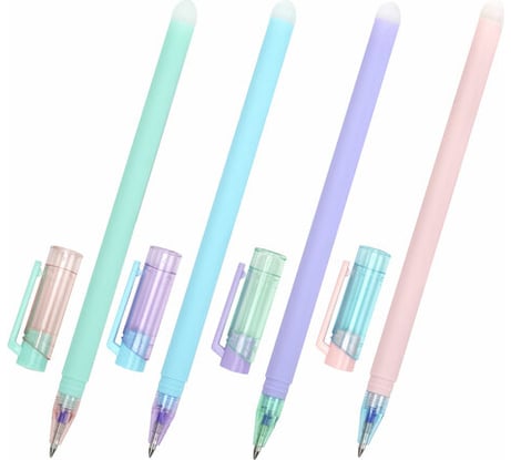 Стираемая гелевая ручка Лимонад ЮНЛАНДИЯ, синяя, прорезиненный корпус ассорти, узел 0,5 мм, 0,35 мм, 12 шт., 143654