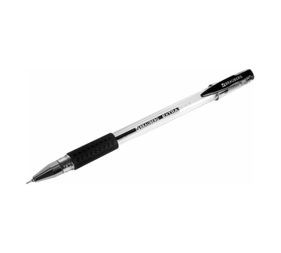 Гелевая ручка BRAUBERG с грипом Extra Gt Needle, Черная, игольчатый узел 0,5 мм, линия 0,35 мм 143918