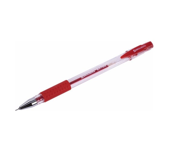 Гелевая ручка BRAUBERG с грипом Extra Gt Needle, Красная, игольчатый узел 0,5 мм, линия 0,35 мм 143921